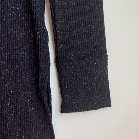 Free People We The Free Ribbed Sparkly Cardigan Duster Lightweight Long Sweater - Picture 8 of 14